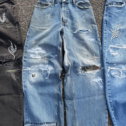 Blue Star Studded Denim